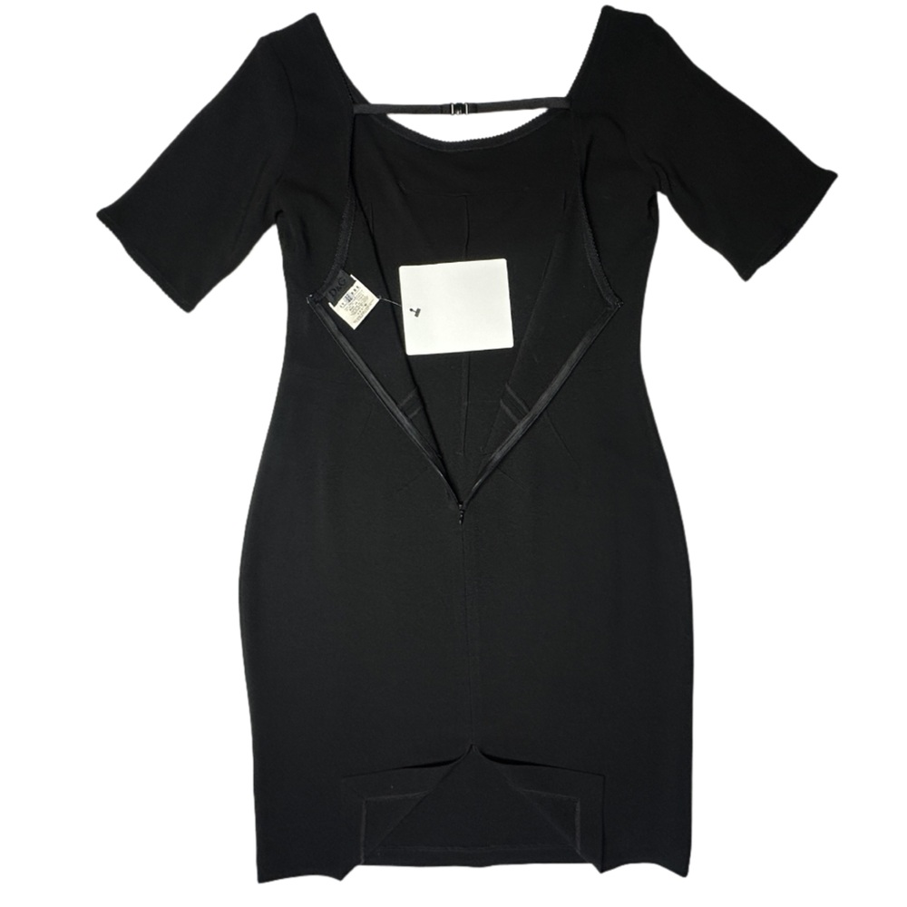 DOLCE & GABBANA | Black Scoop Neck Short Sleeve Knee-Length Dress IT 42/US 10 - Picture 4 of 16